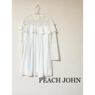 ピーチジョン(PEACH JOHN)の新品未使用☆ピーチジョン☆レースブラウス、白シャツ、カットソー(シャツ/ブラウス(長袖/七分))