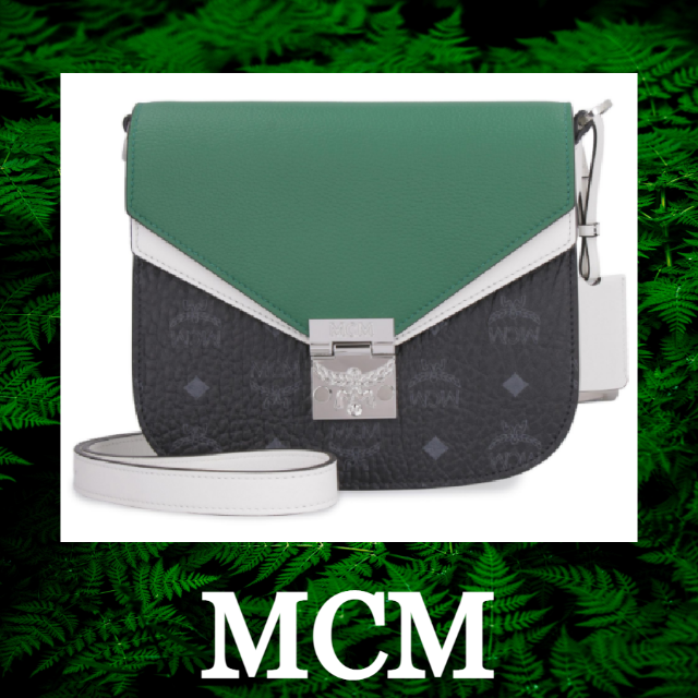 19cm奥行き★SALE☆【MCM】ロゴ パトリシアレザークロスボディバッグ