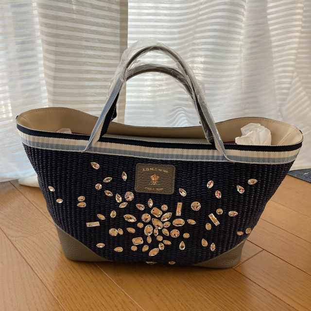 誠実】 A.D.M.J. サマーファブリック スワロフスキートートバッグ ADMJ