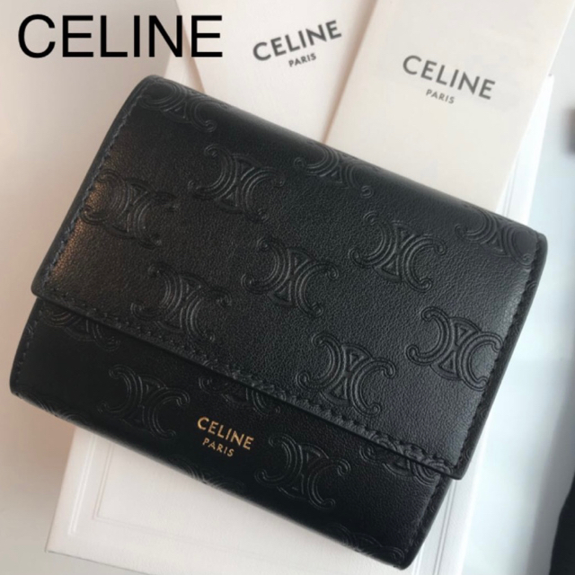 celine - 【新品】セリーヌ トリフォールド エンボスド ミニウォレット