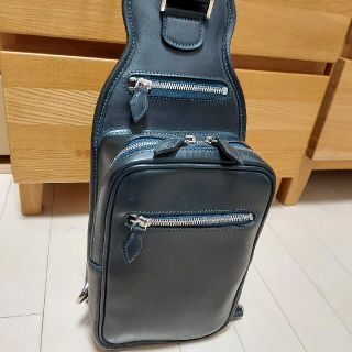 万双 双鞣和地 ワンショルダーバッグ ネイビー 万双 双鞣和地 ワンショルダーバッグ ネイビー