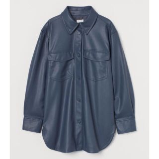 エイチアンドエイチ(H&H)のH&M フェイクレザージャケット ブルー(ライダースジャケット)