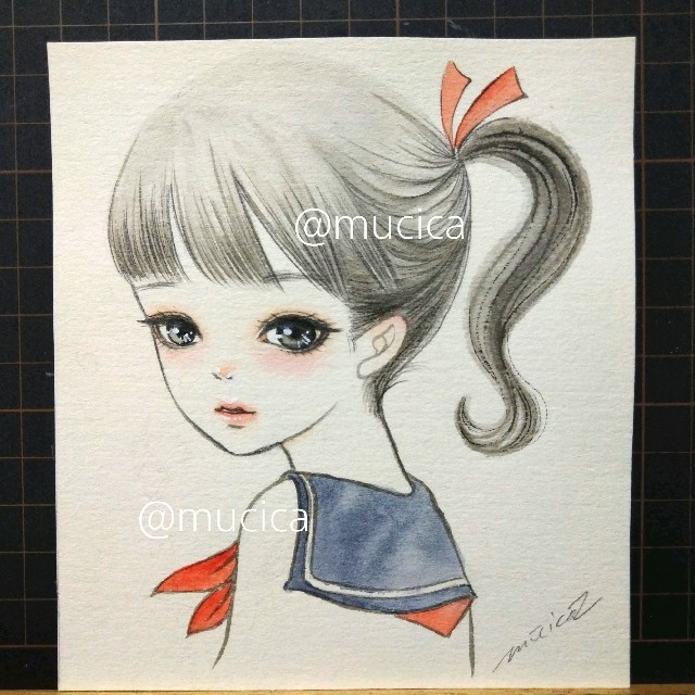 専用 手描きイラスト   《 碧年》オリジナル 水彩画