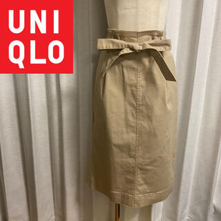 ユニクロ(UNIQLO)の【UNIQLO】ハイウエスト ベルテッド ナロースカート M(ひざ丈スカート)