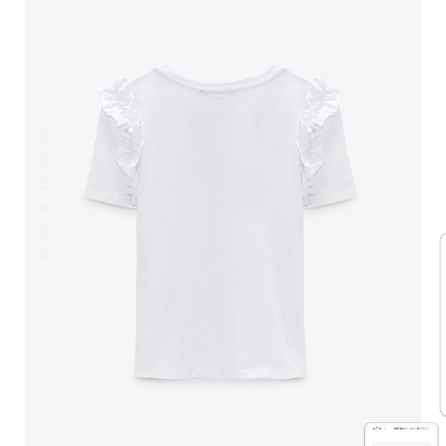 ZARA(ザラ)のZARA　(M　白)　フリル付きTシャツ レディースのトップス(Tシャツ(半袖/袖なし))の商品写真