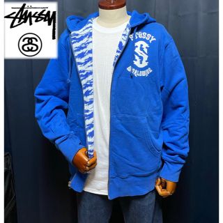 ステューシー(STUSSY)のstussy リバーシブル ジップアップビッグパーカー　LOGO street(ブルゾン)