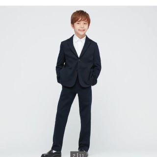 ユニクロ(UNIQLO)のUNIQLOユニクロ　男子スーツ150 一回着のみ超美品(ドレス/フォーマル)