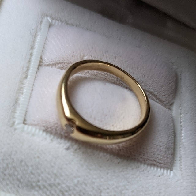 K18イエローゴールド　ひと粒ダイヤモンドリング レディースのアクセサリー(リング(指輪))の商品写真