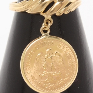 K18リングとメキシコ金貨コインのブレスレット(リング(指輪))