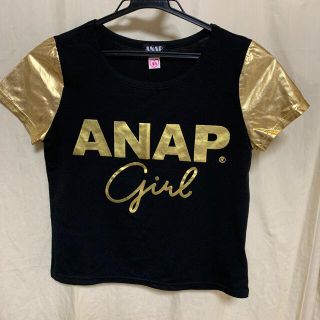 アナップ(ANAP)のTシャツ　黒　XS 140 ANAP GiRL (Tシャツ/カットソー)