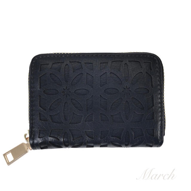 大人気♪花柄ミニ財布 じゃばらコインケース オシャレ ブラック レディースのファッション小物(財布)の商品写真