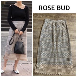 ローズバッド(ROSE BUD)の【ROSE BUD】ラッセルレースIラインスカート(ロングスカート)