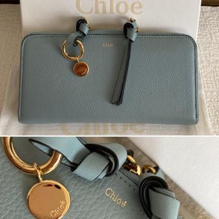 クロエ(Chloe)の美品　クロエ　アルファベット　長財布　ブルー(財布)