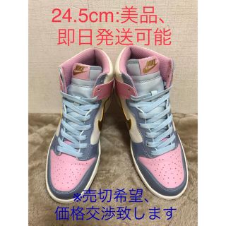 ナイキ(NIKE)の美品24.5cm:ナイキ ダンク ハイカットスニーカー(スニーカー)