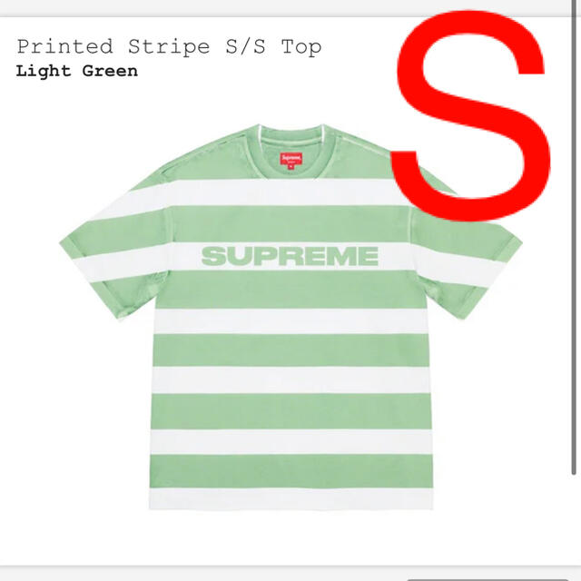 Supreme Printed Stripe S/S Top Sサイズ 緑色 Tシャツ/カットソー(半袖/袖なし)