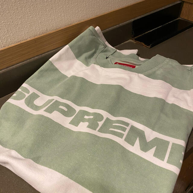 Supreme Printed Stripe S/S Top  Sサイズ 緑色