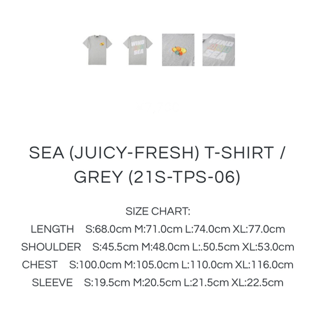 WIND AND SEA JUICY-FRESH T-SHIRT WHITE L