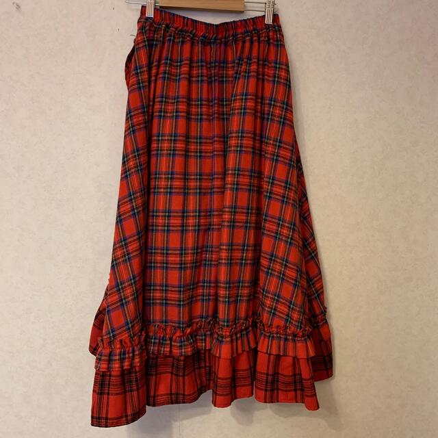 jouetie(ジュエティ)のjuetie クレイジーフリルスカート レッド レディースのスカート(ロングスカート)の商品写真