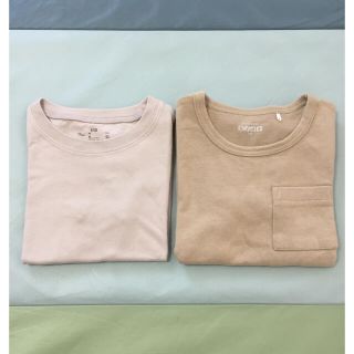 ムジルシリョウヒン(MUJI (無印良品))のグレー ベージュ Tシャツセット❁︎110(Tシャツ/カットソー)