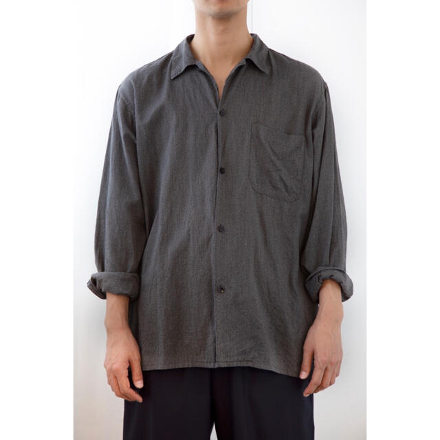 COMOLI ヨリ杢オープンカラーシャツ 20aw コモリ