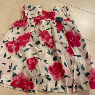 プチバトー(PETIT BATEAU)のプチバトー♡花柄　ワンピース　12m 74cm 美品(ワンピース)