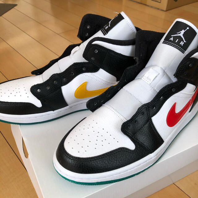 WMNS AIR JORDAN 1 MID WHITE RED YELLOW