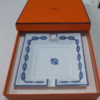 エルメス(Hermes)のエルメス　シェーヌダンクル　ブルー　希少品　　アッシュトレイ　灰皿　小物入れ(灰皿)