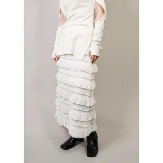 コムデギャルソン(COMME des GARCONS)のフリルスカート RUFFLE SKIRT (WHITE) 2103-94-69(ロングスカート)