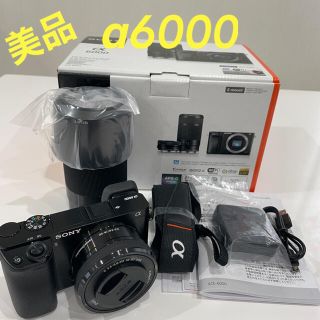 ソニー(SONY)の【美品】SONY α6000 ダブルズームレンズキット　ミラーレス一眼(ミラーレス一眼)