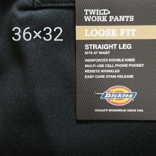 ディッキーズ(Dickies)の【新品・未使用】ディッキーズ　ダブルニー　ワークパンツ　W36×L32 ブラック(ワークパンツ/カーゴパンツ)