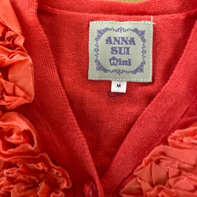 ANNA SUI mini(アナスイミニ)のアナスイミニフラワーカーディガン115から125美品 キッズ/ベビー/マタニティのキッズ服女の子用(90cm~)(カーディガン)の商品写真