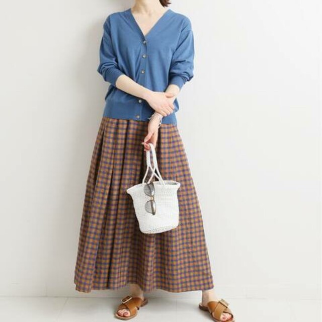IENA(イエナ)のイエナ IENA◼️ギンガムギャザースカート 34 レディースのスカート(ロングスカート)の商品写真