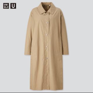 ユニクロ(UNIQLO)のuniqlo u ライトロングコート　L  オリーブ(ロングコート)