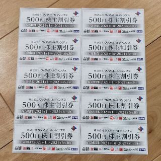 ヴィアホールディングス株主優待券500円×10枚有効期限2021年6月30日(レストラン/食事券)