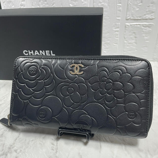 CHANEL シャネル カメリア 長財布 ラウンドファスナー