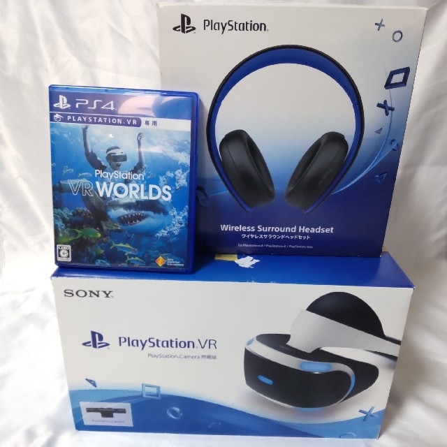 PS VRヘッドセット＋ワイヤレスヘッドセット カメラ ソフト付コントローラー