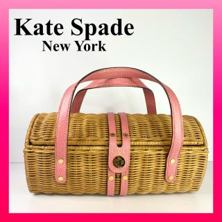 ケイトスペードニューヨーク(kate spade new york)の美品！　ピンクがかわいい♡ Kate spade(ケイトスペード) かごバッグ(かごバッグ/ストローバッグ)