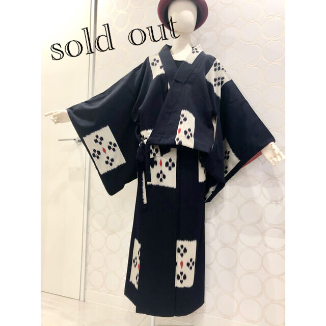 新品、本物、当店在庫だから安心】 着物リメイク 藍 ショート丈羽織