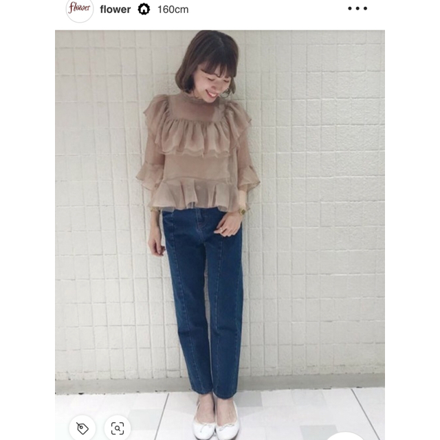 flower(フラワー)の【値下げ】flower スイッチングデニムパンツ レディースのパンツ(デニム/ジーンズ)の商品写真