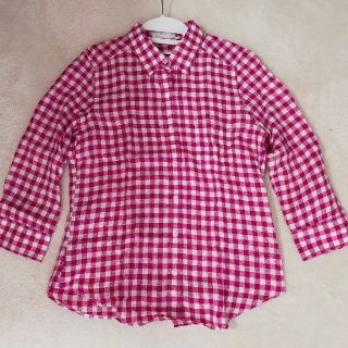 ユニクロ(UNIQLO)のユニクロ　リネンシャツ　レディース　ギンガムチェック(シャツ/ブラウス(長袖/七分))