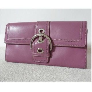 コーチ(COACH)のコーチ　COACH　レザー　ライトピンク系　長財布　ロングウォレット　レディース(財布)