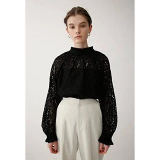 マウジー(moussy)のMOUSSY 2way LACE BLOUSE レースブラウス　ブラック(シャツ/ブラウス(長袖/七分))