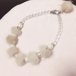 グレースコンチネンタル(GRACE CONTINENTAL)のミンクファー パール 美品 グレース ネックレス 可愛い♡箱付き(ネックレス)