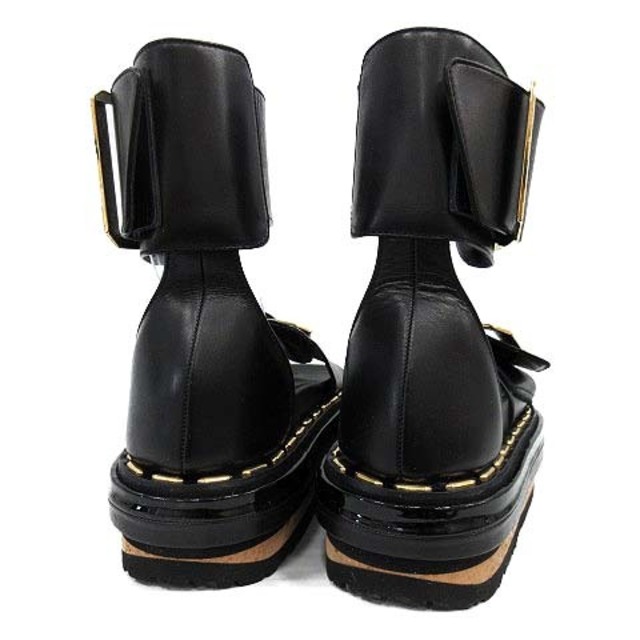 sacai(サカイ)のサカイ 20AW アンクルストラップサンダル カウレザー 36 23cm 黒 レディースの靴/シューズ(サンダル)の商品写真