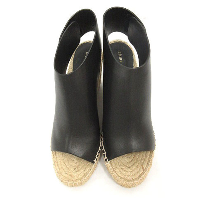 celine(セリーヌ)のセリーヌ CELINE サンダル ウェッジソール レザー 37 24cm 黒 レディースの靴/シューズ(サンダル)の商品写真