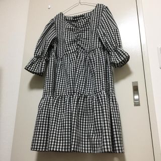 シマムラ(しまむら)の★今期新品 shimamura しまむら ギンガムチェック ティアードチュニック(チュニック)