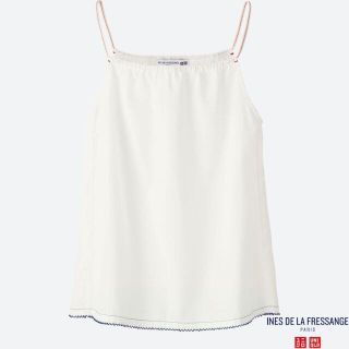 ユニクロ(UNIQLO)の土日sale★イネス新品M~Lクレープキャミソール*オフ白(キャミソール)