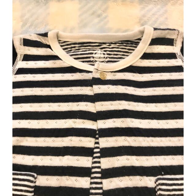 PETIT BATEAU(プチバトー)のプチバトー　ボーダー　カーディガン キッズ/ベビー/マタニティのベビー服(~85cm)(カーディガン/ボレロ)の商品写真