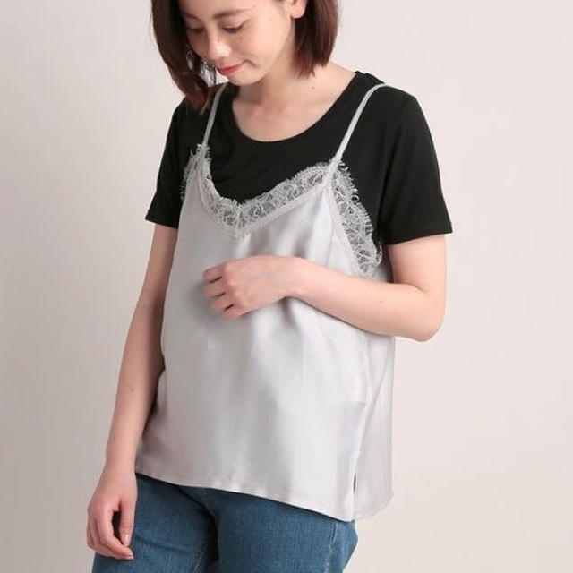 ViS(ヴィス)のVIS♡サテンキャミ&Tシャツセット♡新品 レディースのトップス(キャミソール)の商品写真