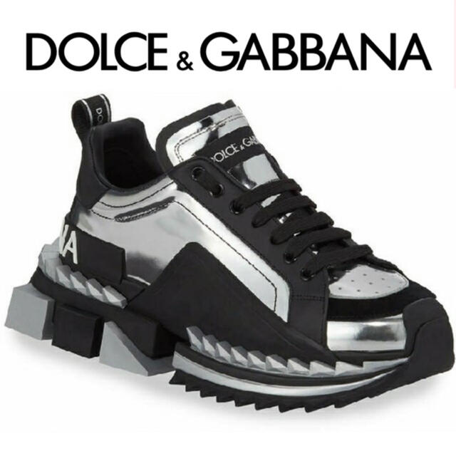 DOLCE&GABBANA(ドルチェアンドガッバーナ)のDG SUPER KING 定価 12万円　シルバー希少　確実正規品 レディースの靴/シューズ(スニーカー)の商品写真